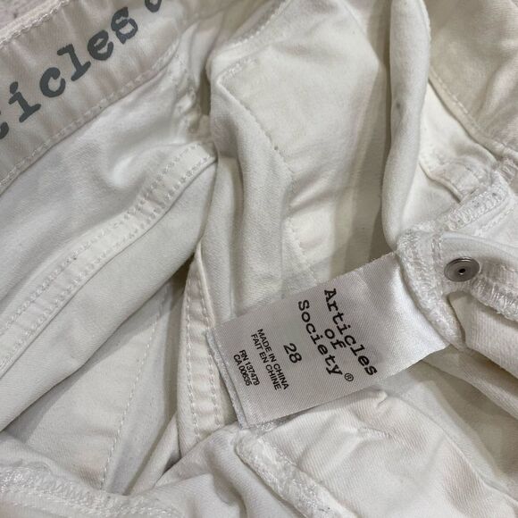 ARTICLES OF SOCIETY white skinny stretch distressed denim Jeans 28 - Picture 7 of 9